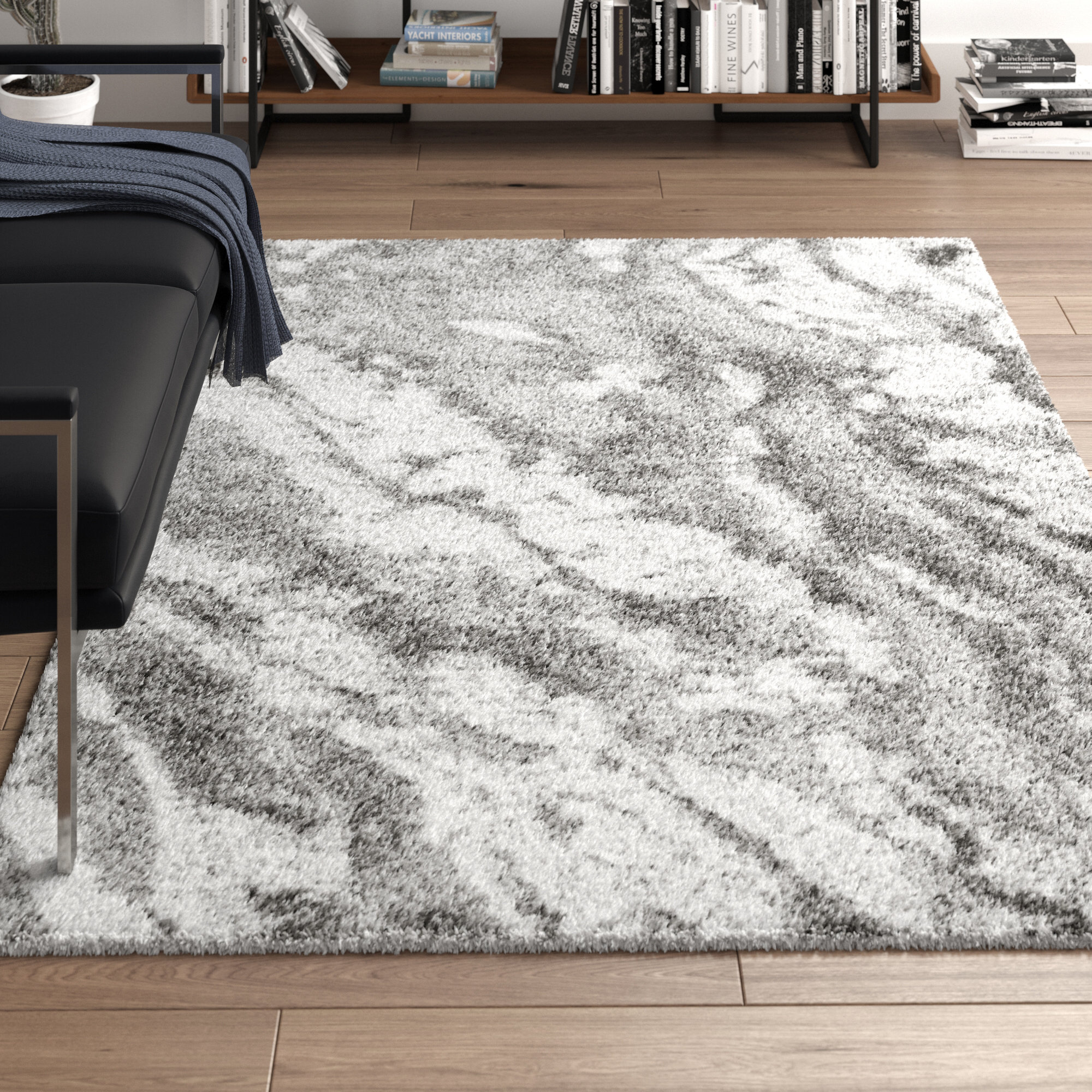 Wade Logan Dittman Abstract Gray Off White Area Rug Reviews Wayfair